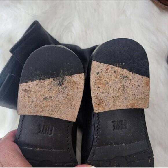 Frye Natalie Classic Short Engineer Leather Moto Boots Black 8.5 - Picture 13 of 13